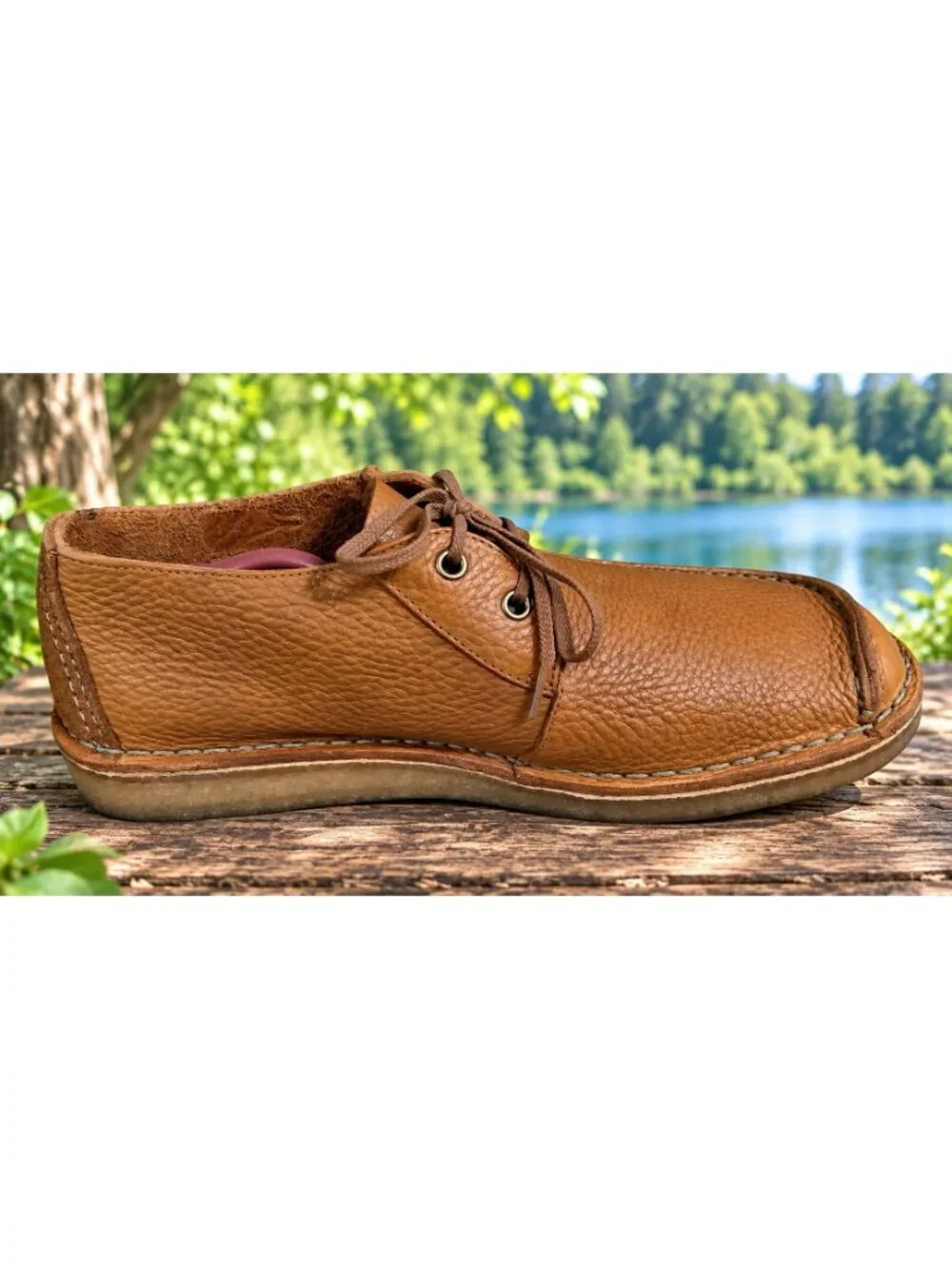 Clarks Originals Tan Pebbled Leather Seam Trek Rambler Crepe Sole Shoes Men's 11